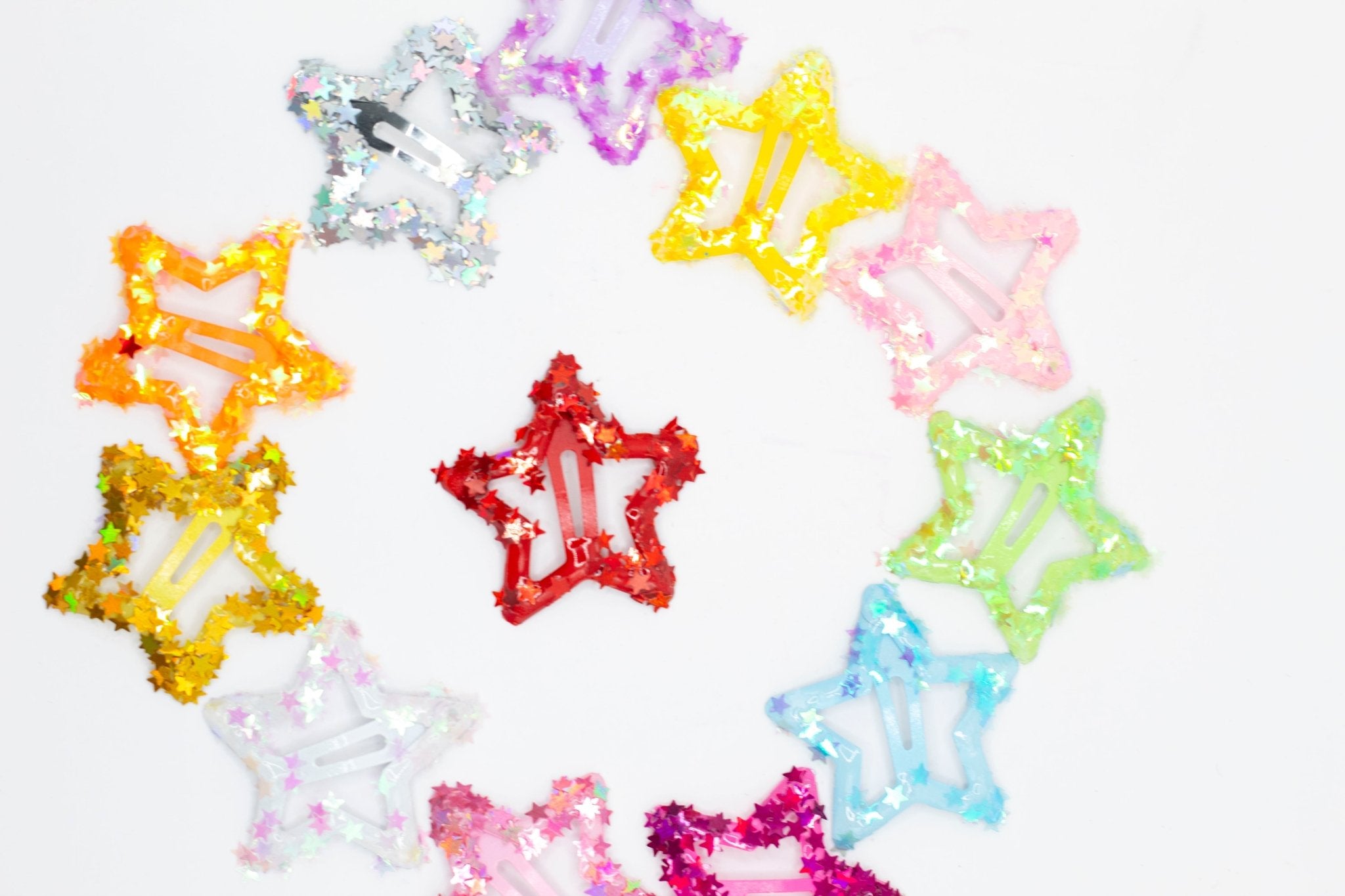 Cuca para Cabello Forma de Estrella Brillante – 12 Piezas Mayoreo - Safiye