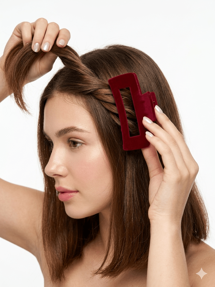 Pinzas para Cabello Aterciopelada Rectangular – Mayoreo 12 Piezas - Safiye