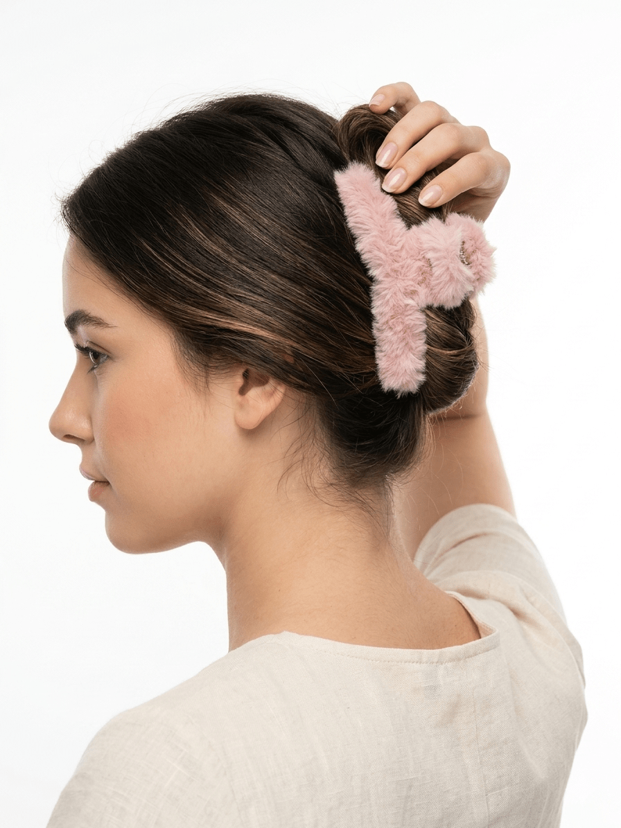 Pinza para Cabello Cubierta de Peluche – Caja Mayoreo 12 Piezas - Safiye