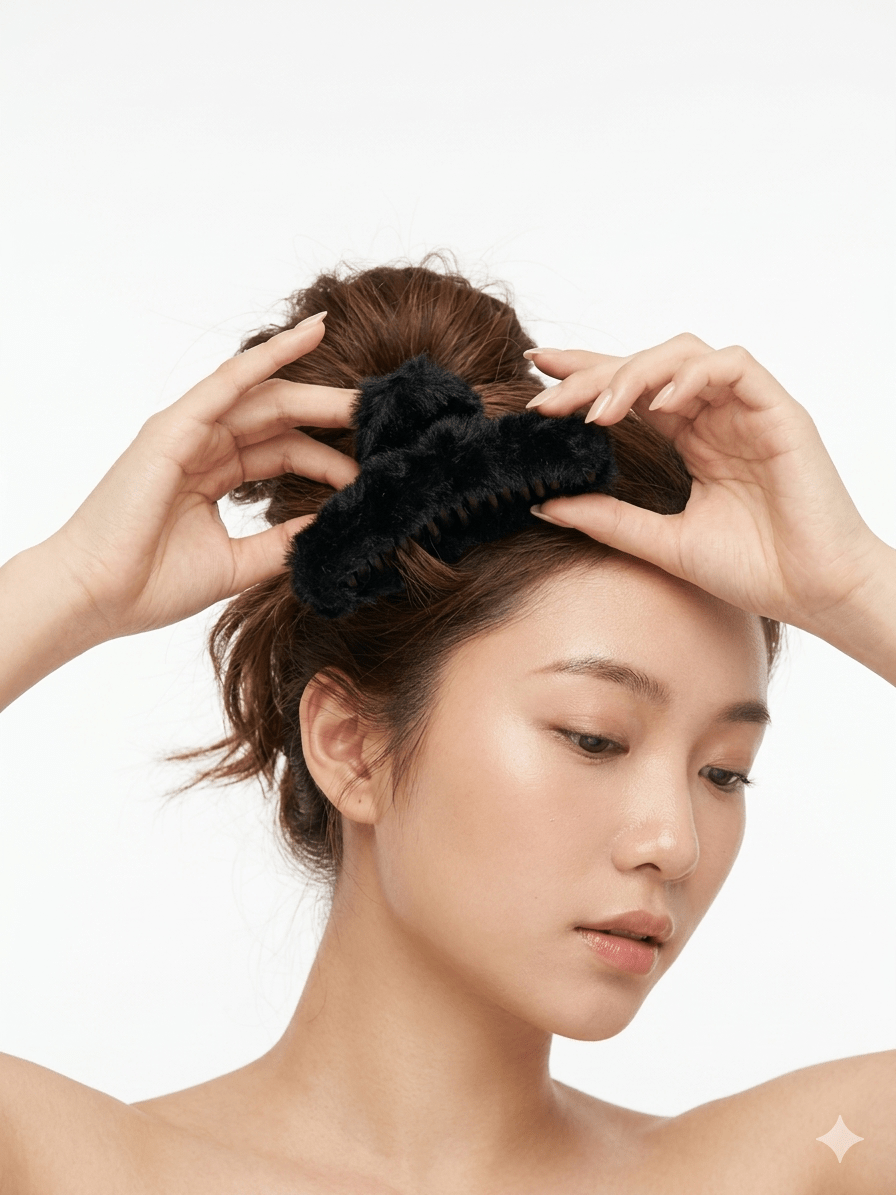 Pinza para Cabello Cubierta de Peluche – Caja Mayoreo 12 Piezas - Safiye