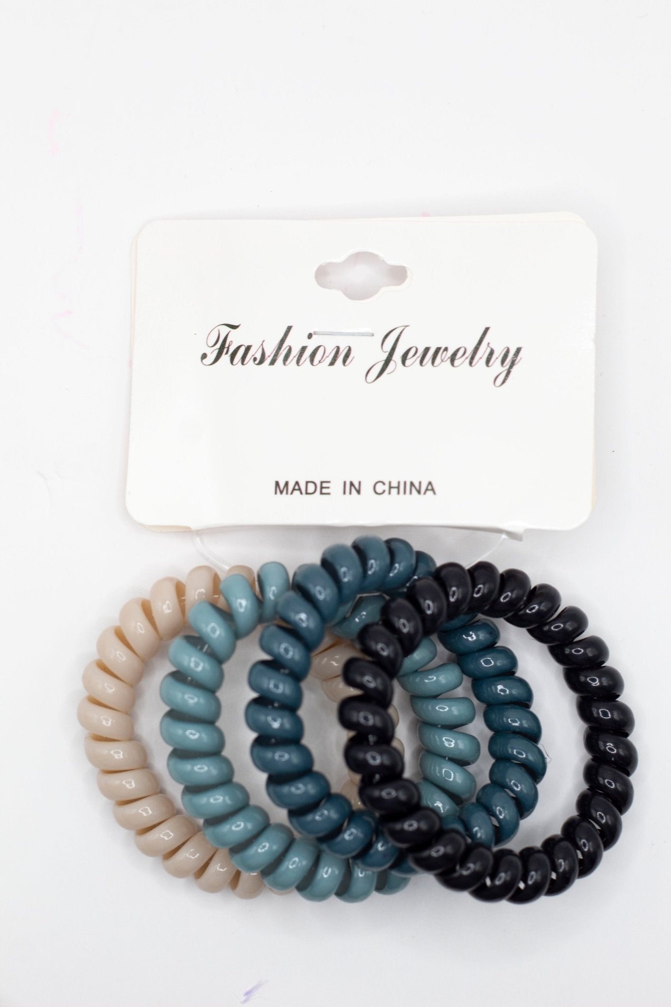 Liga Espiral para Cabello de Plástico Colores - 48 Piezas Mayoreo - Safiye