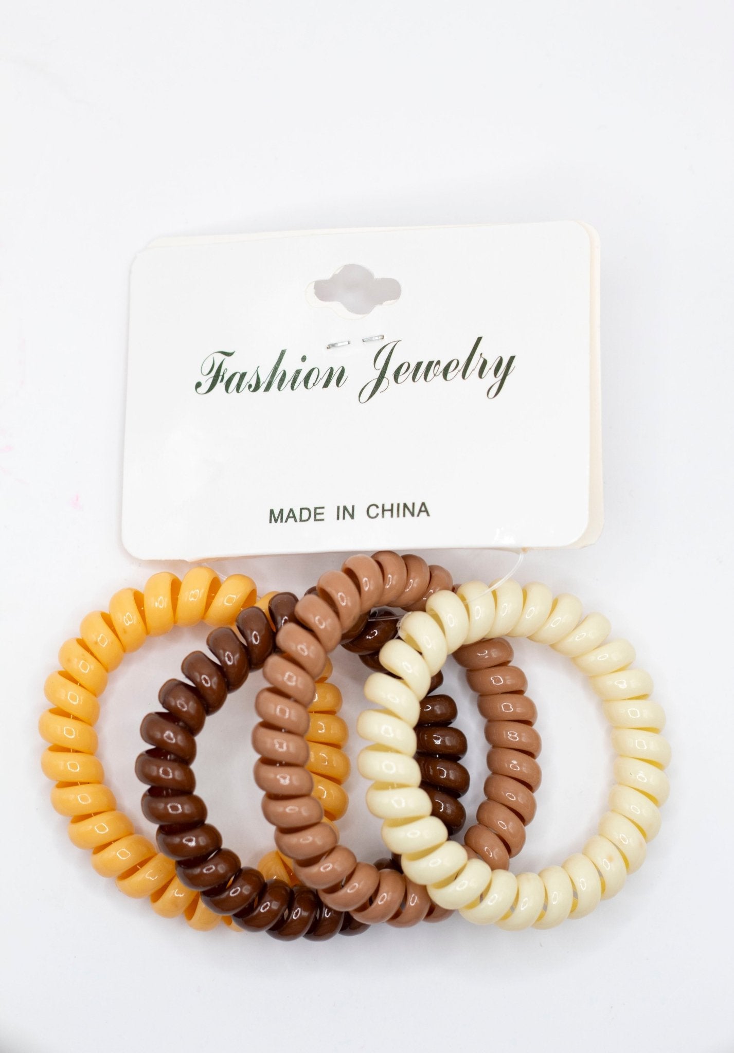 Liga Espiral para Cabello de Plástico Colores - 48 Piezas Mayoreo - Safiye