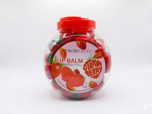 Bálsamo Labial Fresa Hidratante – 60 Piezas Mayoreo - Safiye