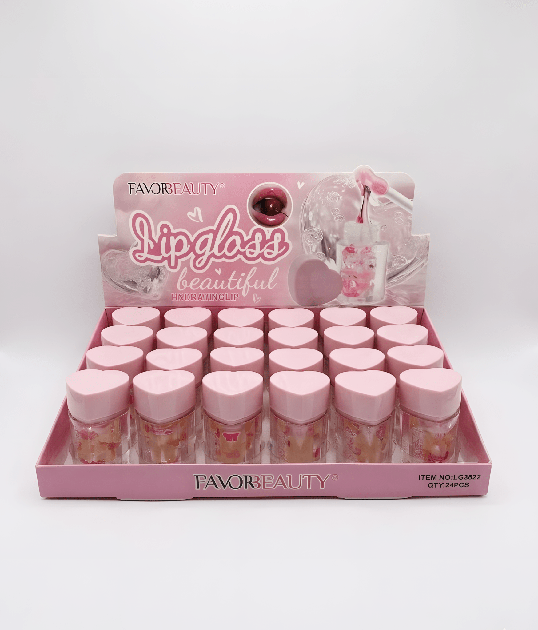 Lip Gloss Brillante Transparente Figuras Corazon – 24 Piezas Mayoreo - Safiye