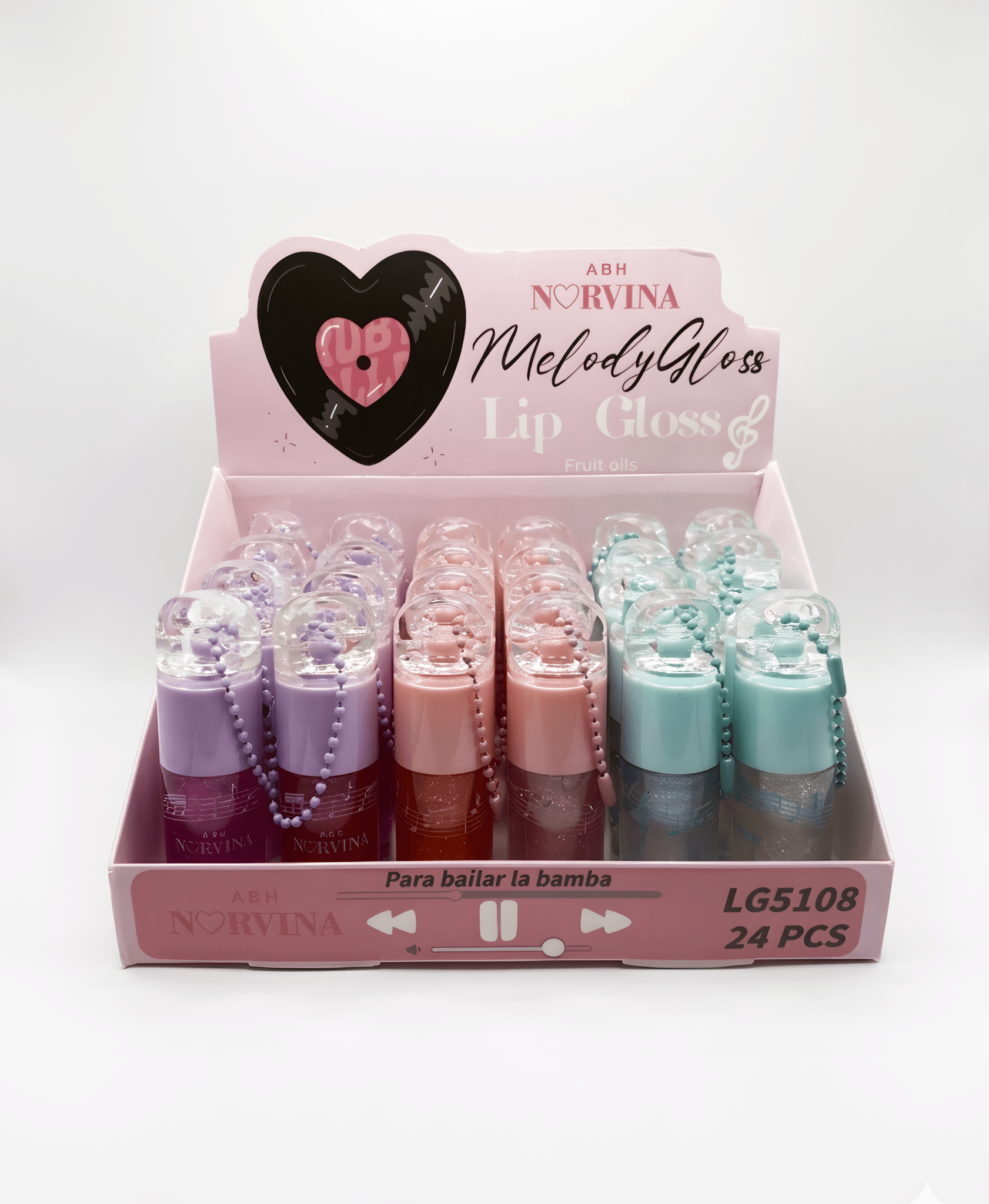 Lip Gloss Tipo Llavero Glossy Temática Musical – 24 Piezas mayoreo - Safiye