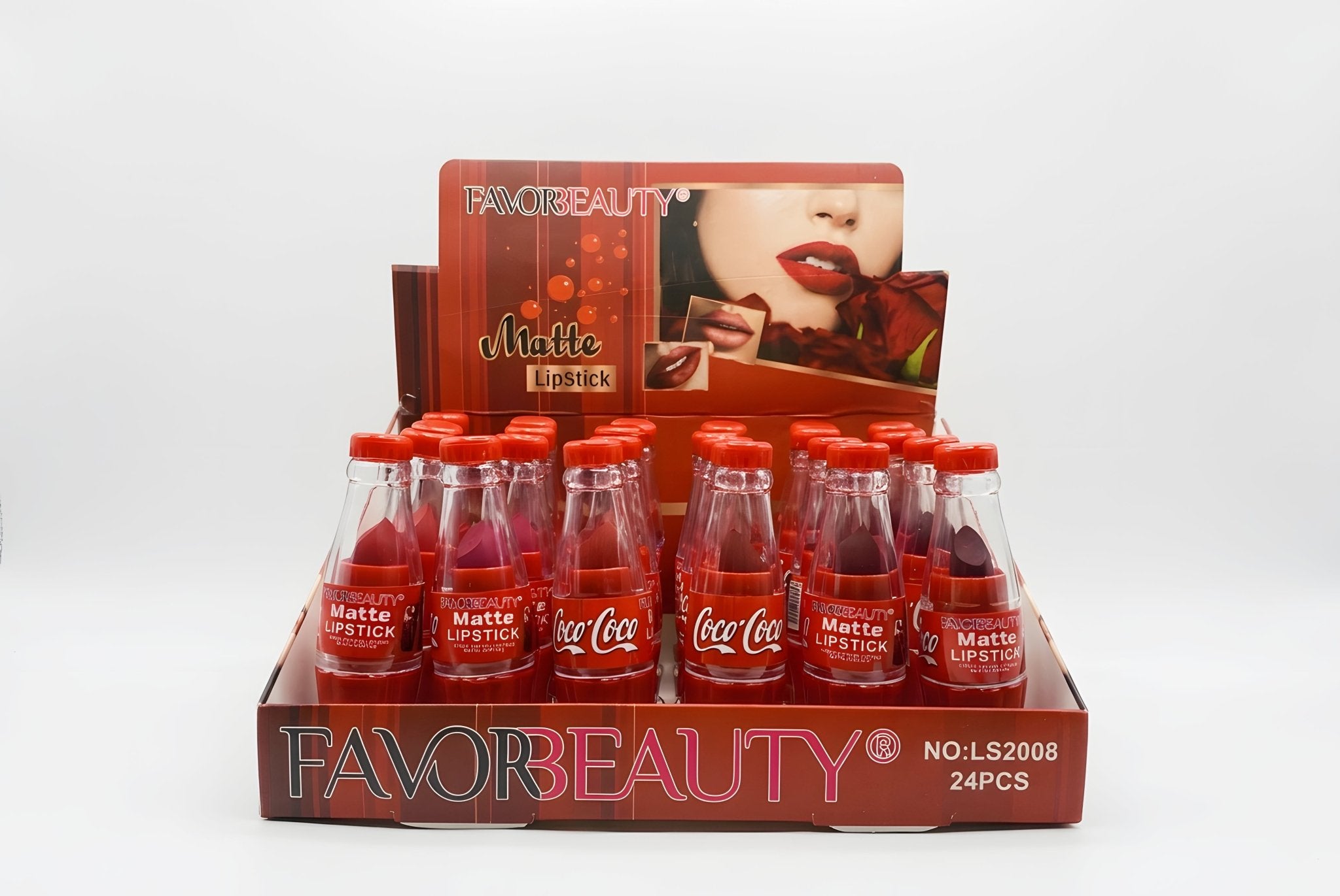Labial en Barra Diseño Botella Tipo Refresco Cola – 24 Piezas Mayoreo - Safiye
