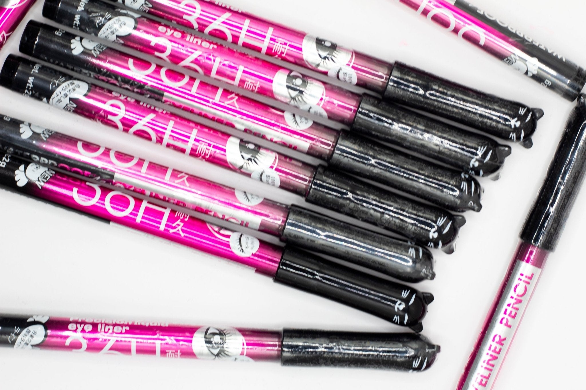 Delineador Plumín Negro Larga Duración Diseño Gato – Mayoreo 24 Piezas - Safiye