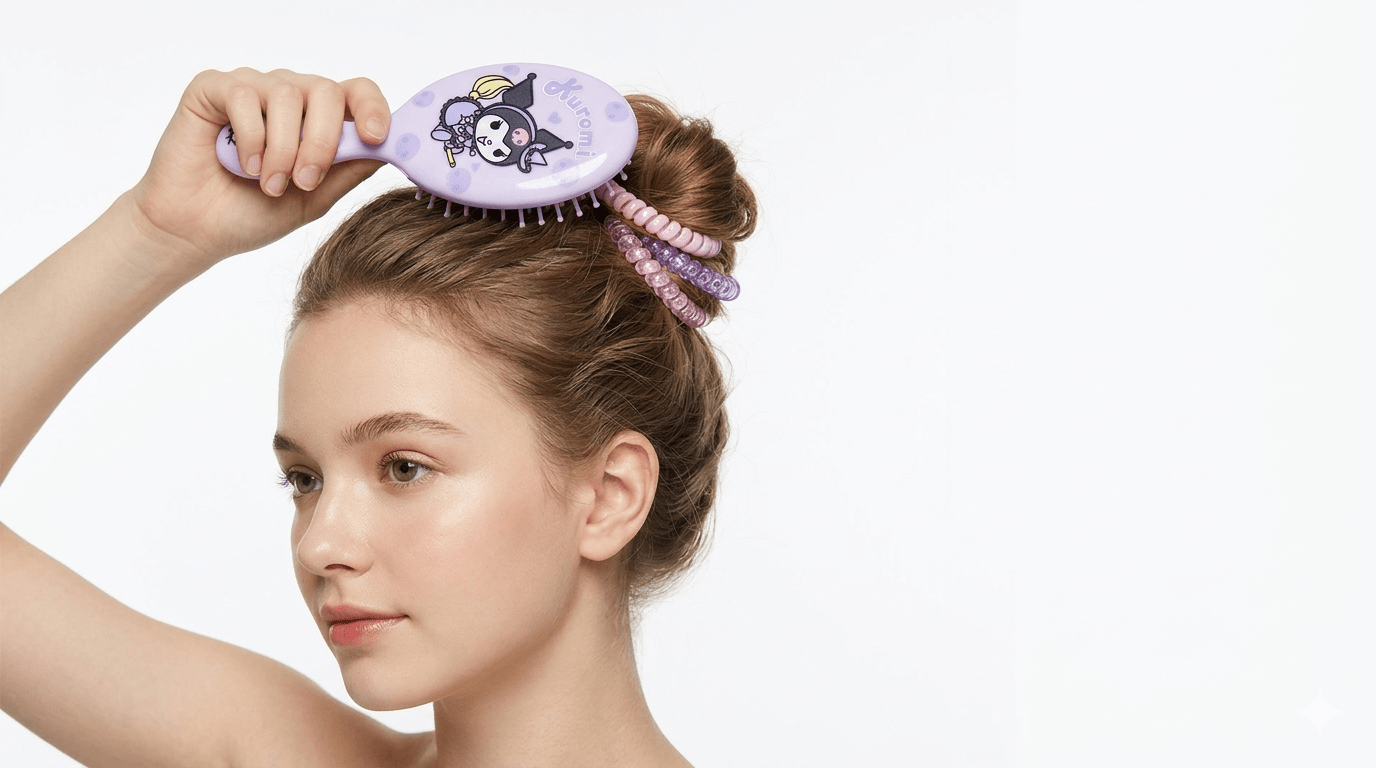 Cepillo para Cabello Kuromi Morado – Caja Mayoreo 12 Piezas - Safiye