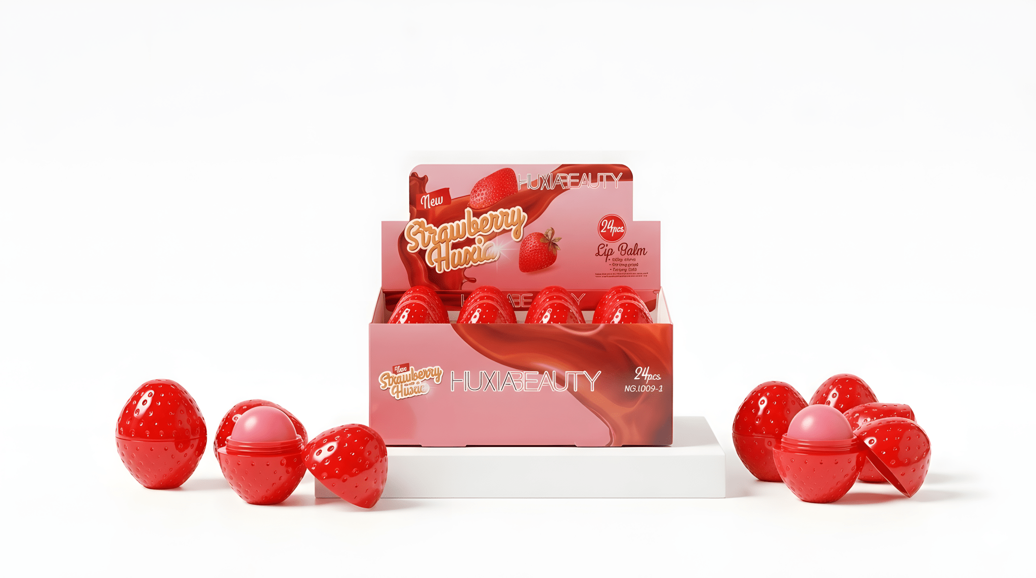 Bálsamo Labial Fresa Humectante – 24 Piezas Mayoreo - Safiye